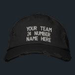 Gorra Bordada Personalizado Texto Personalizado Béisbol Borrado<br><div class="desc">Título promocional personalizado simple - Añadir tu texto - nombre - equipo - empresa / número / carta / eslogan - etiqueta / o sitio web , teléfono , correo electrónico , manejo de medios sociales , dirección , logotipo - foto / más - Elegir tu color / tamaño /...</div>
