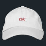 Gorra Bordada PERSONALIZADOS-gorras personalizados de texto KING<br><div class="desc">Accesorios de cabello para hombres o niños,  nombre de rey impreso con gorro de béisbol bordado de algodón. Color del texto: Gorra de lápiz labial: blanco. Cree su propio gorra o tapón de bordado de texto.</div>