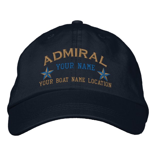 Gorra Bordada Personalized Admiral Stars Ball Cap Embroidery (Anverso)