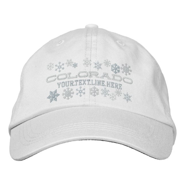 Gorra Bordada Personalized Colorado Winter Snowflakes (Anverso)