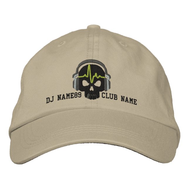 Gorra Bordada Personalized DJ Skull Your Name Club Embroidery (Anverso)