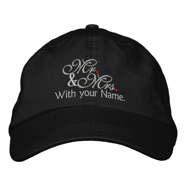 Gorra Bordada Personalized Mr. and Mrs. Husband Wife His Hers (Anverso)