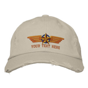 Gorra Bordada Personalized Star Badge Pilot Wings