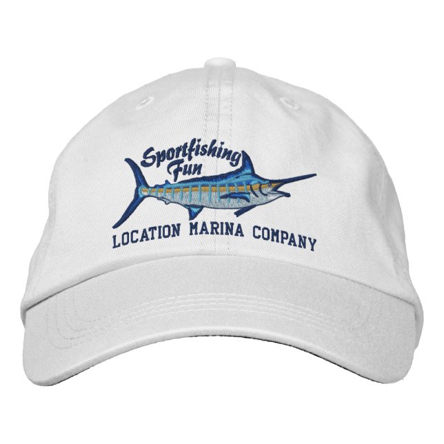 Gorra Bordada Pesca deportiva personalizada Bordado de Marlin Az