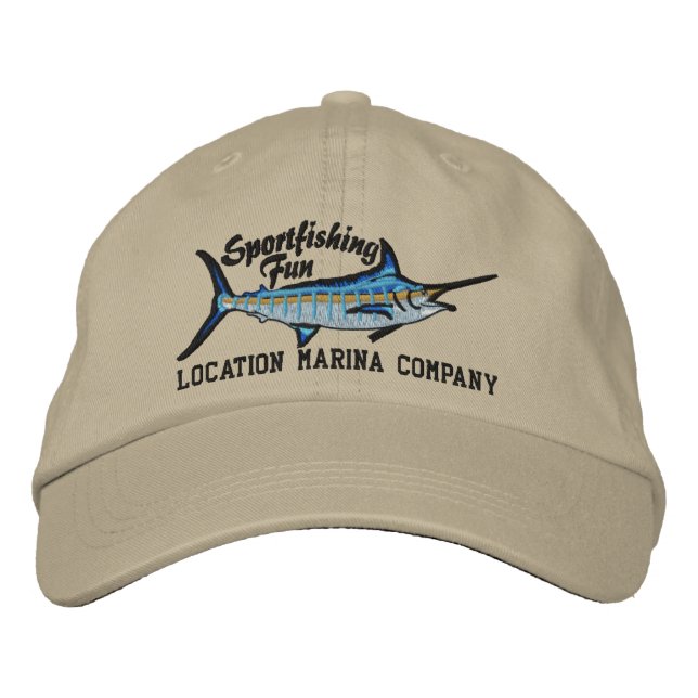 Gorra Bordada Pesca deportiva personalizada Bordado de Marlin Az (Anverso)