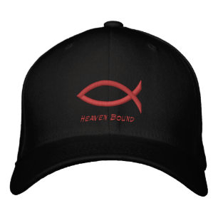 Gorra Bordada Pescado cristiano negro
