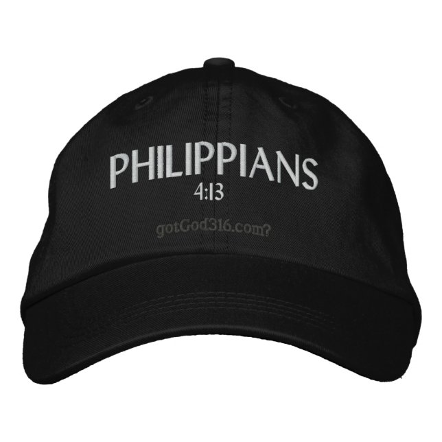 Gorra Bordada PHILIPPIANS gotGod316.com 4:13 Lana (Anverso)