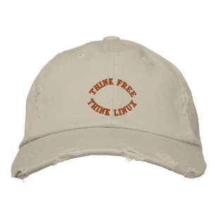 Gorra Bordada Piensa libre, piensa en Linux