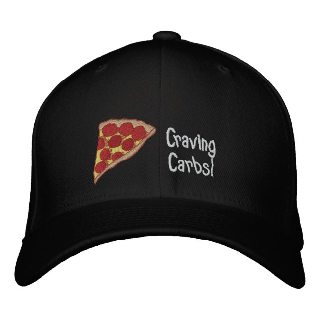 Gorra Bordada Pizza Embroidered Cap - Se Puede Editar El Texto (Anverso)
