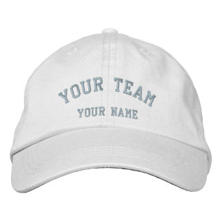 Gorra Bordada Plantilla de la tapa azul de color blanco/bebé par