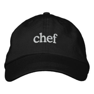 Gorra Bordada Plantilla de la tapa negra bordada básica del chef