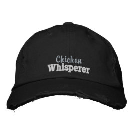 Gorra Bordada Pollo Whisperer Cute Vintage Rústico Azul Negro