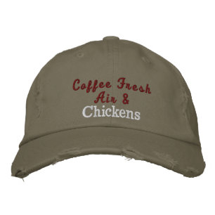 Gorra Bordada Pollos de café mate citan verde vintage ruso