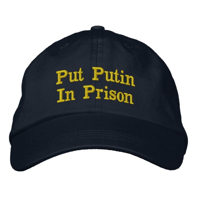 Gorra Bordada Poner a Putin en prisión (Anverso)