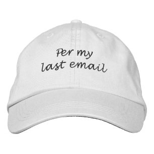 Gorra Bordada Por mi último correo electrónico
