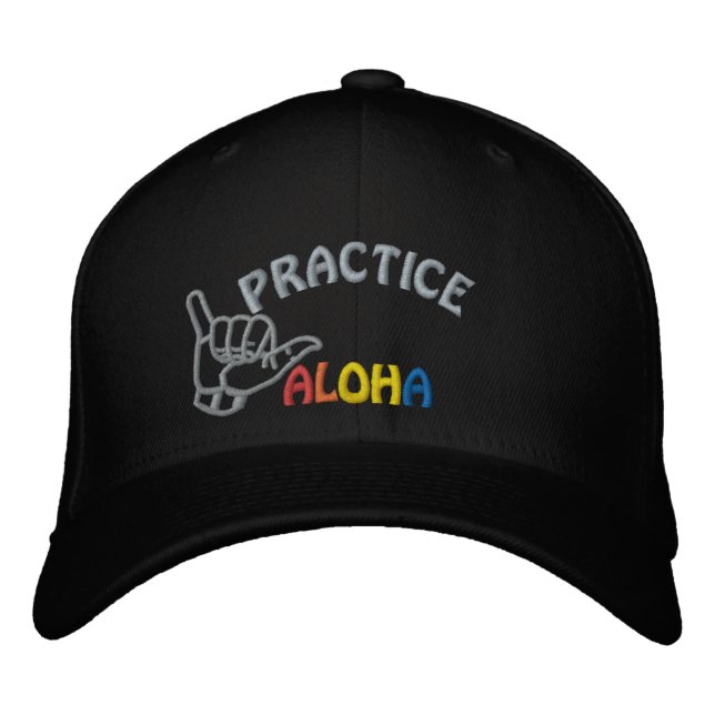 Gorra Bordada Práctica hawaiana Aloha Shaka (suelta) (Anverso)