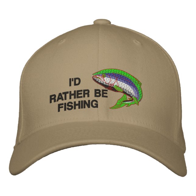 GORRA BORDADA PREFERIRÍA ESTAR PESCADO (Anverso)