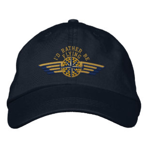 Gorra Bordada Prefiero volar Alas Piloto de brújula