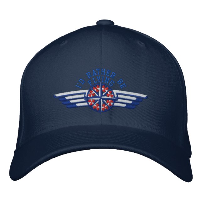 Gorra Bordada Prefiero volar las alas piloto de brújula de Star (Anverso)