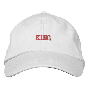 Gorra Bordada Premium White-Hat con texto King Pure Peace