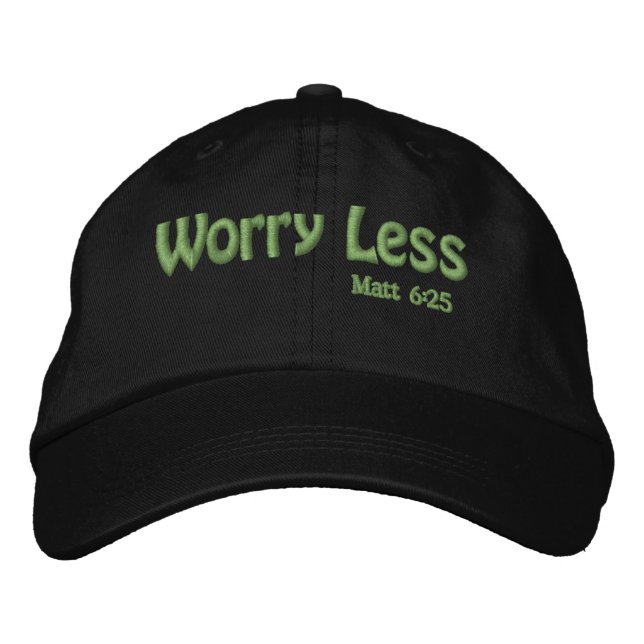 Gorra Bordada Preocupe menos Personalizar a la cita de la Biblia (Anverso)