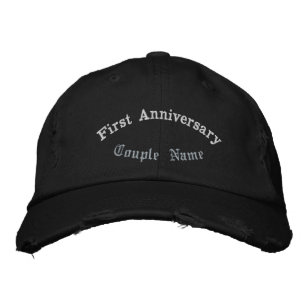 Gorra Bordada Primer Aniversario con Impresión de Nombre de Pare