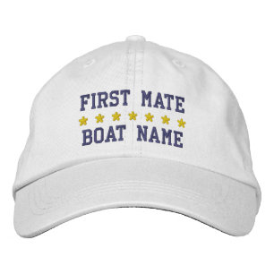Gorra Bordada Primer compañero náutico su casquillo del blanco