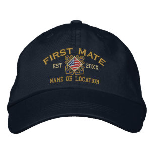 Gorra Bordada Primer compañero personalizado de la bandera