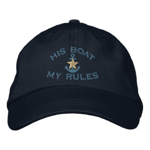 Gorra Bordada Primer compañero su barco mi ancla blanca de la