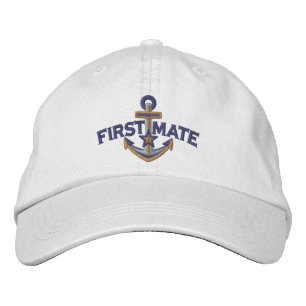 Gorra Bordada Primer Oficial Estrella Náutica Ancla Bordado