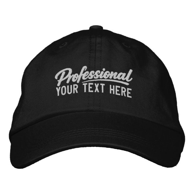 Gorra Bordada Profesional Personalizado Agrega tu propio texto  (Anverso)