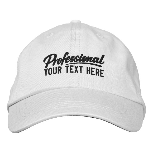 Gorra Bordada Profesional Personalizado Agregue su Propio Texto (Anverso)