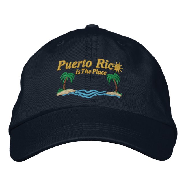 Gorra Bordada Puerto Rico Es El Lugar (Anverso)