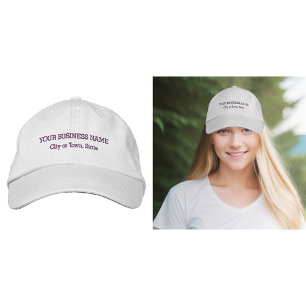 Gorra Bordada Purple Business Name on Ajustable White