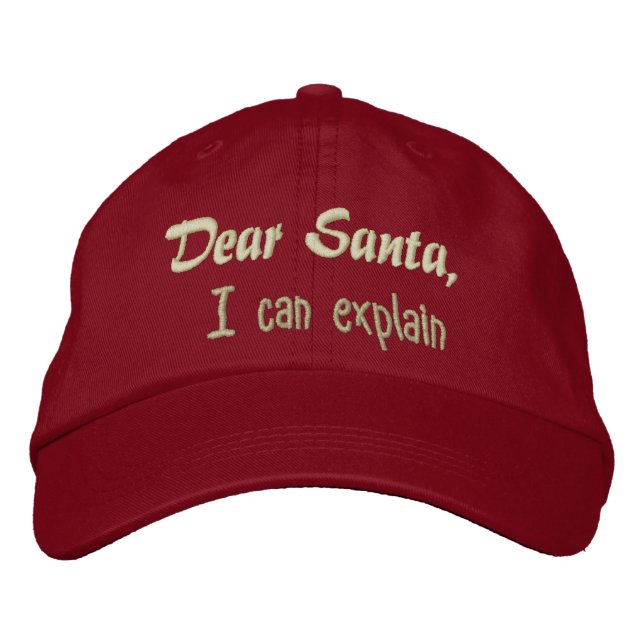Gorra Bordada Querido Santa, puedo explicarlo. (Anverso)