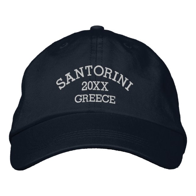 Gorra Bordada Recuerdo de Santorini Grecia (Anverso)