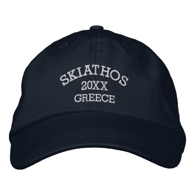 Gorra Bordada Recuerdo de Skiathos Grecia (Anverso)
