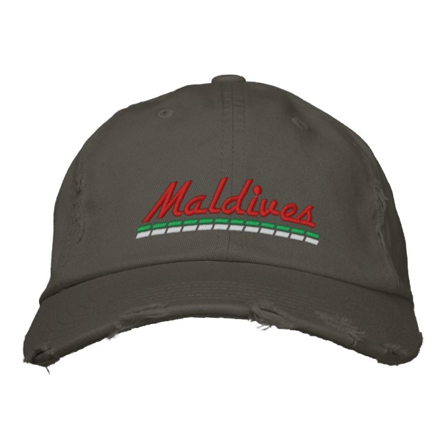 Gorra Bordada Recuerdo para vacaciones en Maldivas (Anverso)