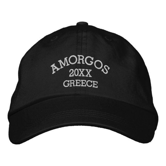 Gorra Bordada Recuerdos de Amorgos Grecia (Anverso)