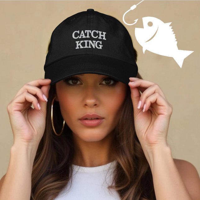 Gorra Bordada Regalo personalizado del rey de la pesca para juga (Subido por el creador)