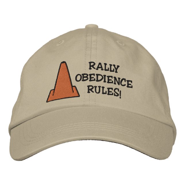 Gorra Bordada Reglas de Obediencia de Rally (Anverso)
