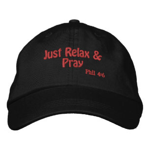 Gorra Bordada Relájate y reza Cita de la Biblia Personalizar