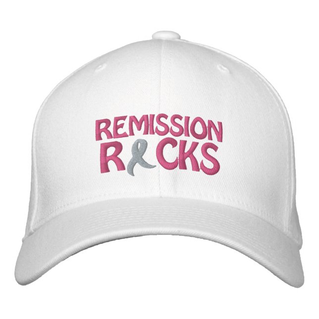 Gorra Bordada Remisión del cáncer de mama Rocas de la cápsula bo (Anverso)