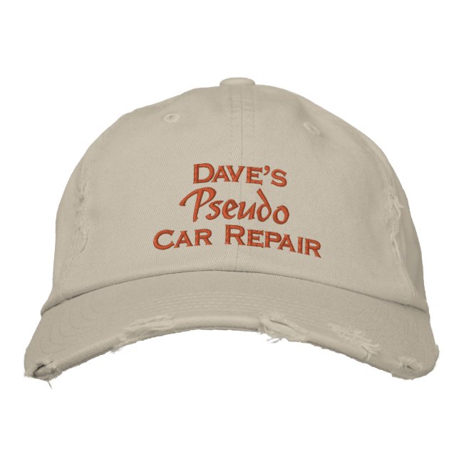 Gorra Bordada Reparación de coches de Dave (Anverso)