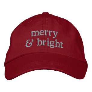 Gorra Bordada Retro Navidad Rosa Rojo Alegre Brillante Chic Pers