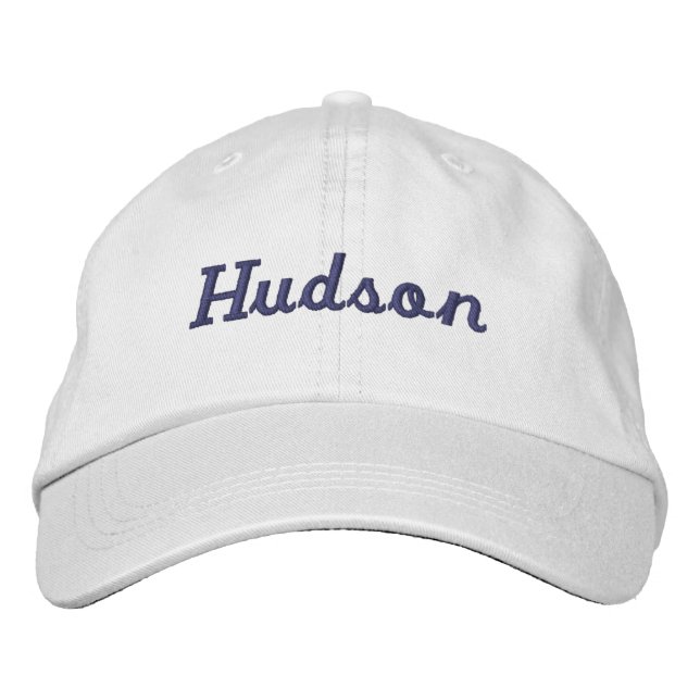 Gorra Bordada Reunión familiar en blanco y azul: (Anverso)