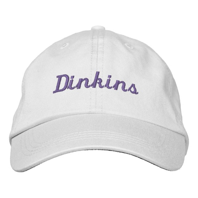 Gorra Bordada Reunión familiar en blanco y morado: (Anverso)