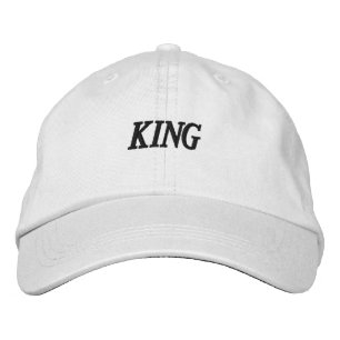 Gorra Bordada Rey Texto Personalizado Color Blanco Hermoso y Apu