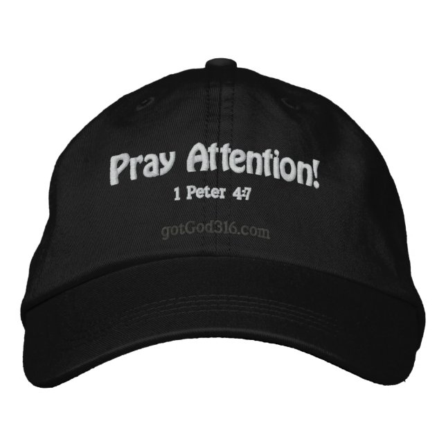 Gorra Bordada Reza la atención gotGod316.com Lana (Anverso)
