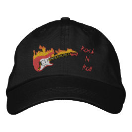 Gorra Bordada Rock de guitarra eléctrica N Rollo con cubierta bo